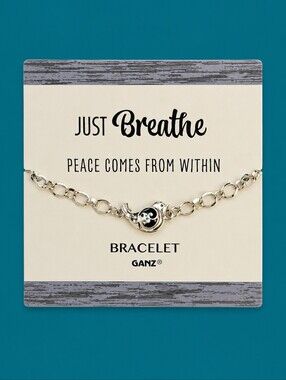 3/$30 GANZ Just Breathe Peace Comes From Within Bird Charm Bracelet Anklet